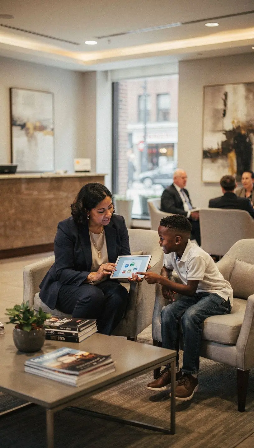 Przestronny pokój konferencyjny z dużym stołem i ergonomicznymi krzesłami